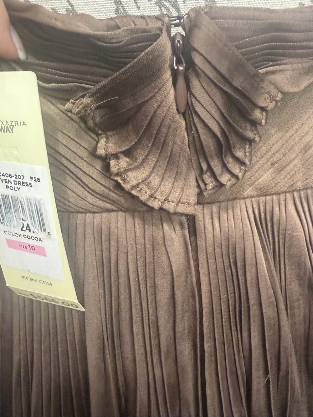 BCBG MAX AZRIA RUNWAY Tiered Brown V-Neck Ruffle Mini Dress Size 10 NWT. $566.00 - Picture 9 of 13